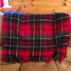 Red plaid throw
